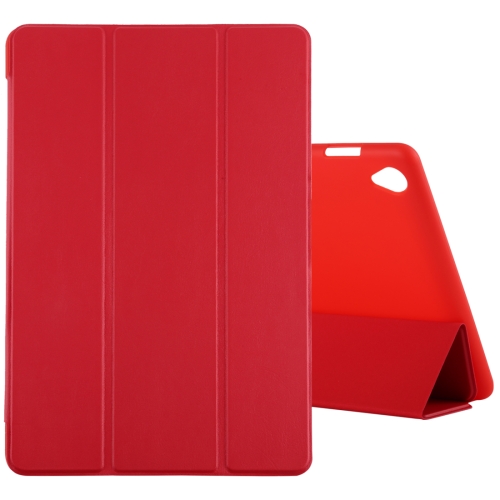 

For Huawei MediaPad M6 10.8 Ultra-thin Horizontal Flip TPU Leather Case with Three-fold Holder(Red)