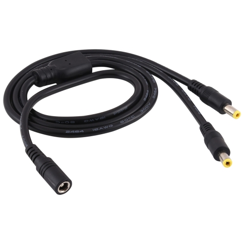 

5.5 x 2.5mm 1 to 2 Female to Male Plug DC Power Splitter Adapter Power Cable, Cable Length: 70cm(Black)