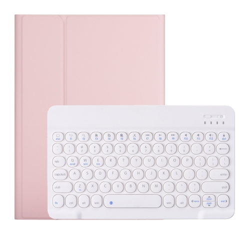 

YM97 For iPad Pro 9.7 2018 & 2017 / Air 2 / Air Detachable Round Key Bluetooth Keyboard Protective Case with Pen Slot(Pink)