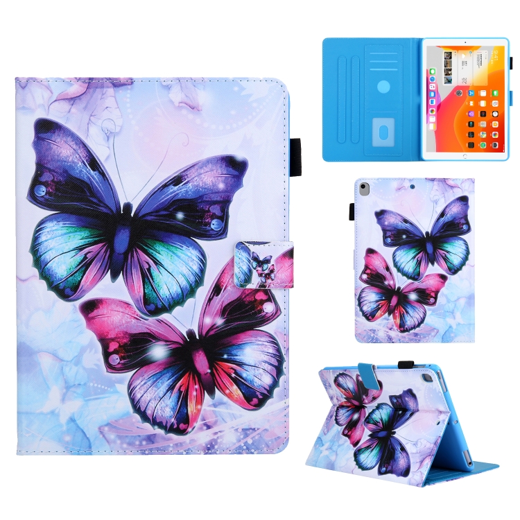 

For iPad 10.2 Colored Drawing Pattern Horizontal Flip Leather Case with Holder & Card Slots & Anti-skid Strip & Wake-up / Sleep Sunction(Butterfly)
