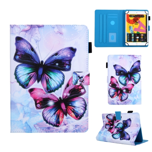 

For 10 inch Universal Tablet PC Colored Drawing Pattern Horizontal Flip Leather Case with Holder & Card Slots & Anti-skid Strip(Butterfly)