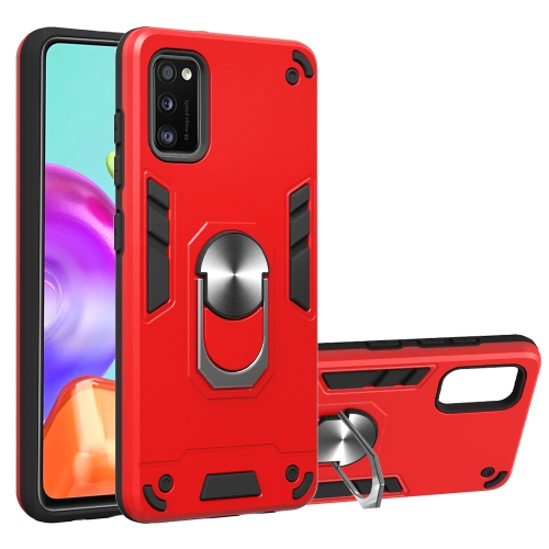 

For Samsung Galaxy A41 2 in 1 Armour Series PC + TPU Protective Case with Ring Holder(Red)