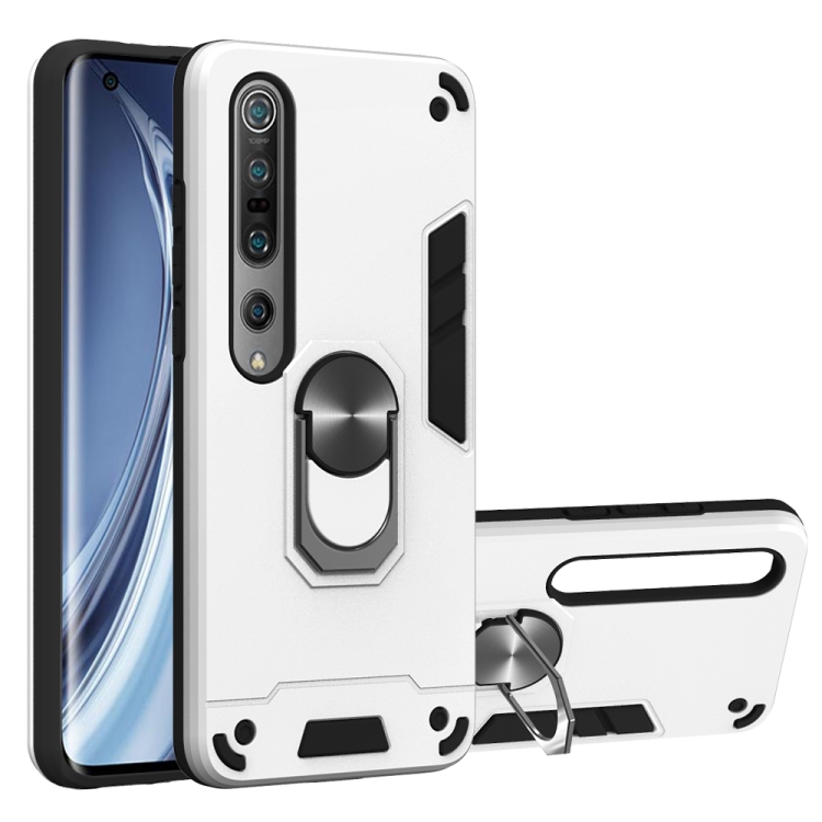 

For Xiaomi Mi 10 5G / Mi 10 Pro 5G 2 in 1 Armour Series PC + TPU Protective Case with Ring Holder(Silver)