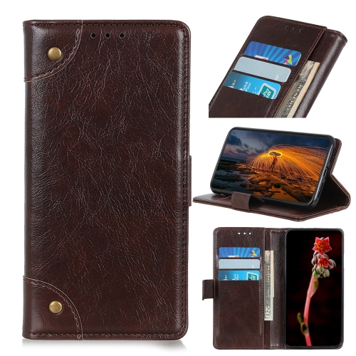 

For iPhone 12 6.7 inch Copper Buckle Nappa Texture Horizontal Flip Leather Case with Holder & Card Slots & Wallet(Coffee)