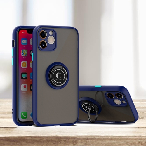 

For iPhone 11 Q Shadow 1 Generation Series TPU + PC Protective Case with 360 Degrees Rotate Ring Holder(Blue)