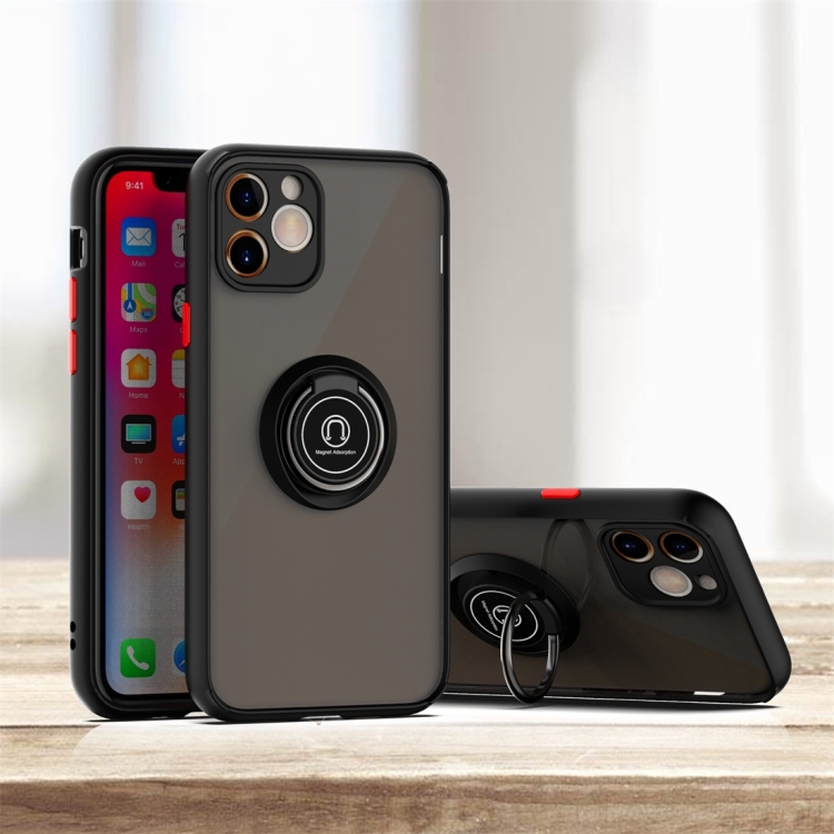 

For iPhone 11 Pro Max Q Shadow 1 Generation Series TPU + PC Protective Case with 360 Degrees Rotate Ring Holder(Black)