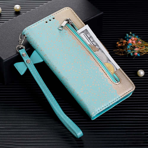 

For Huawei P30 Lite Lace Pattern Double Button Zipper Horizontal Flip Leather Case with Holder & Card Slots & Wallet(Green)