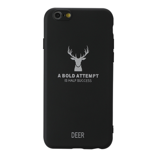 

For iPhone 6 Elk Pattern Shockproof Frosted TPU Protective Case(Black)