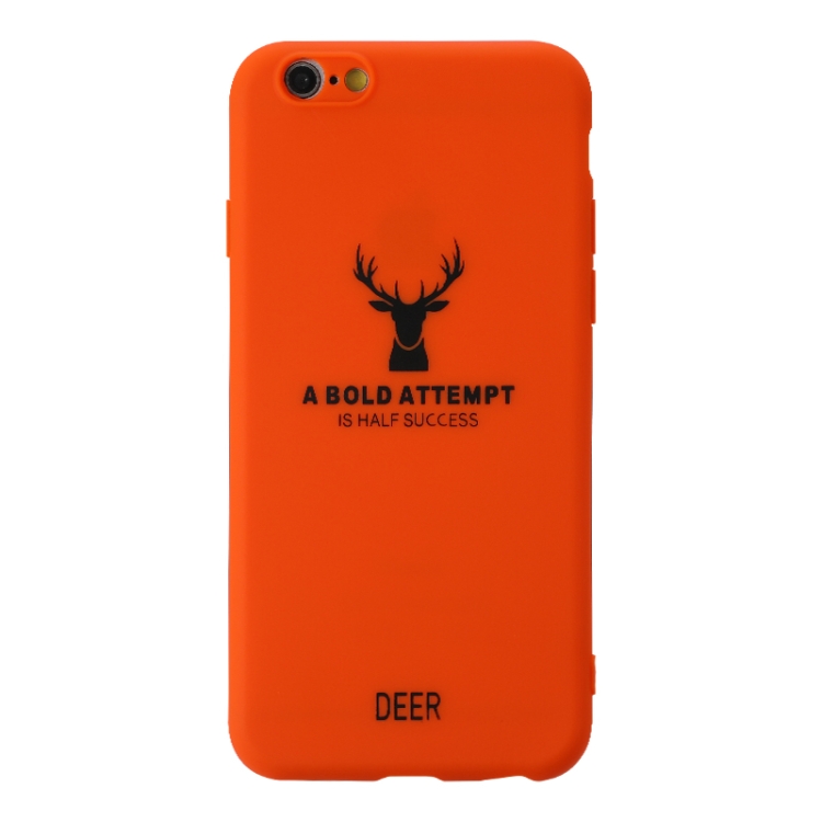 

For iPhone 6 Elk Pattern Shockproof Frosted TPU Protective Case(Orange)
