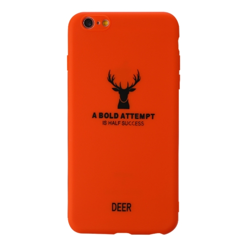 

For iPhone 6 Plus Elk Pattern Shockproof Frosted TPU Protective Case(Orange)