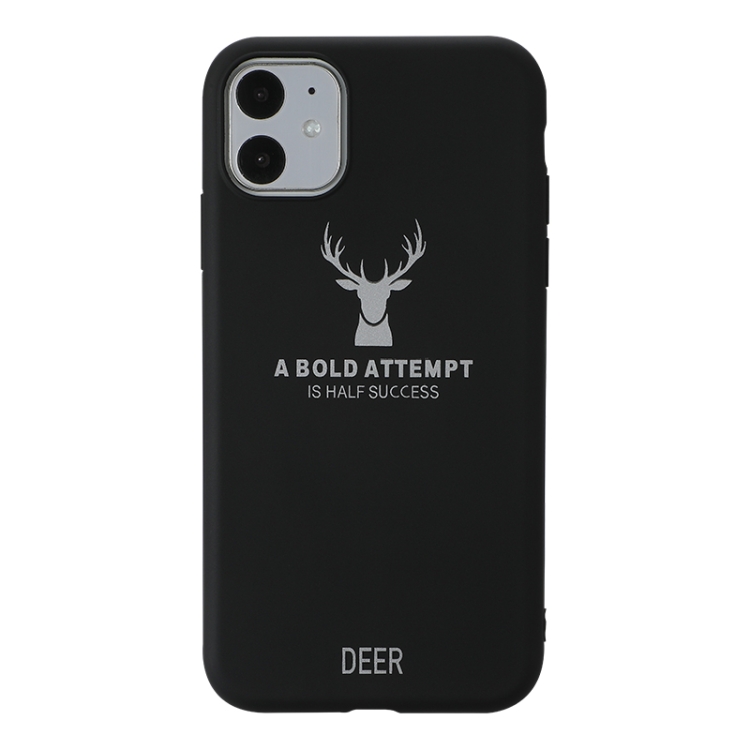 

For iPhone 11 Elk Pattern Shockproof Frosted TPU Protective Case(Black)