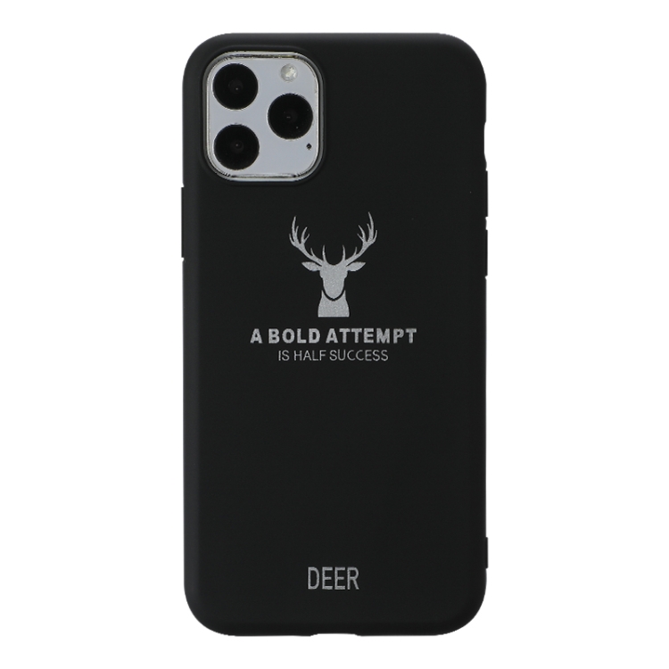 

For iPhone 11 Pro Elk Pattern Shockproof Frosted TPU Protective Case(Black)
