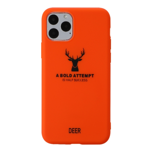 

For iPhone 11 Pro Elk Pattern Shockproof Frosted TPU Protective Case(Orange)