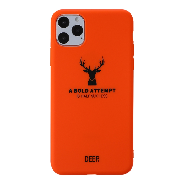 

For iPhone 11 Pro Max Elk Pattern Shockproof Frosted TPU Protective Case(Orange)