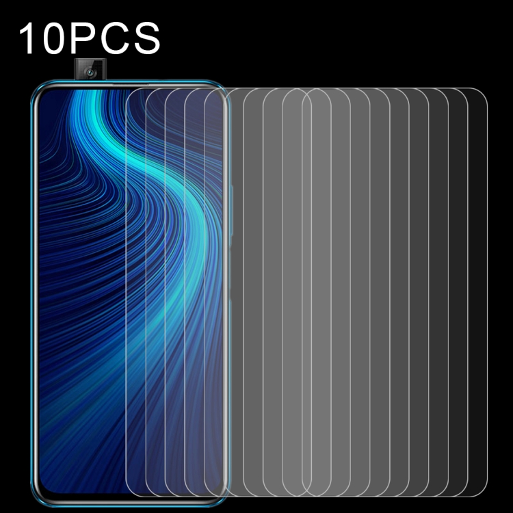 

For Huawei Honor X10 10 PCS Half-screen Transparent Tempered Glass Film
