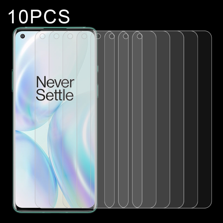 

For OnePlus 8 10 PCS Half-screen Transparent Tempered Glass Film