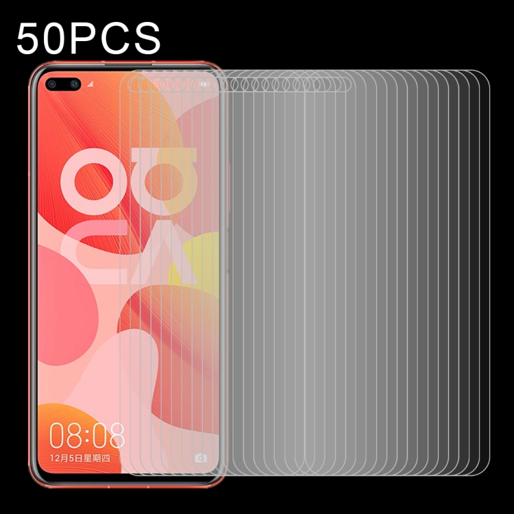 

For Huawei nova 6 50 PCS Half-screen Transparent Tempered Glass Film