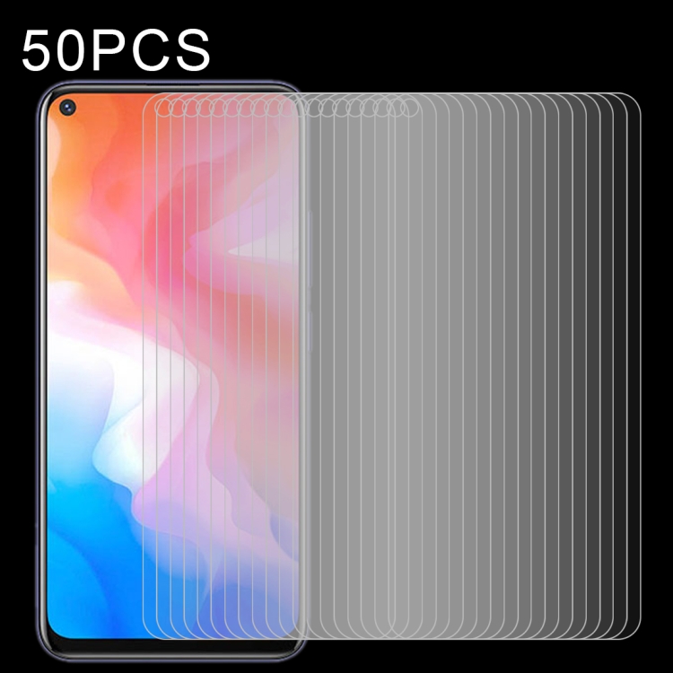 

For Vivo Y3 50 PCS Half-screen Transparent Tempered Glass Film