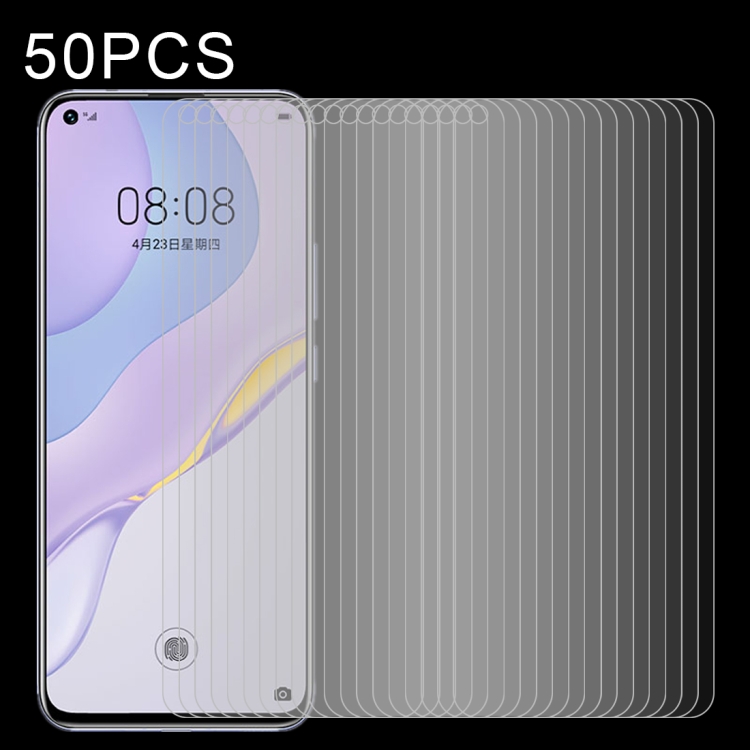 

For Huawei nova 7 50 PCS Half-screen Transparent Tempered Glass Film