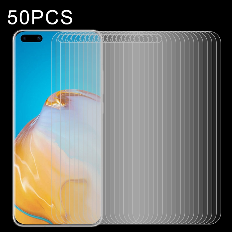 

For Huawei P40 Pro 50 PCS Half-screen Transparent Tempered Glass Film