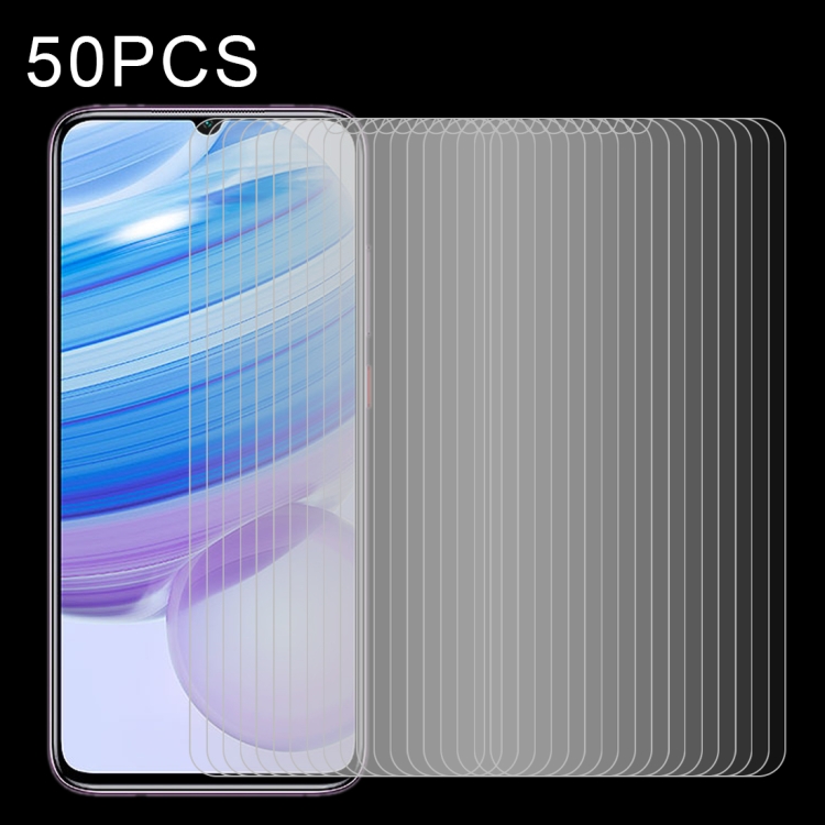

For Xiaomi Redmi 10X 4G 50 PCS Half-screen Transparent Tempered Glass Film