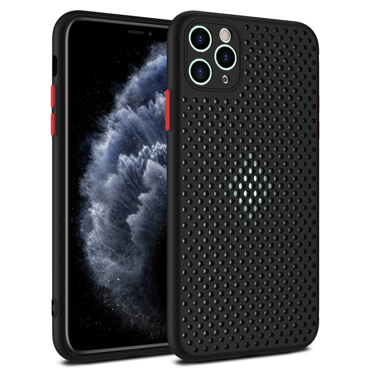 

For iPhone 11 Pro Max All-inclusive Shockproof Breathable TPU Protective Case(Black)