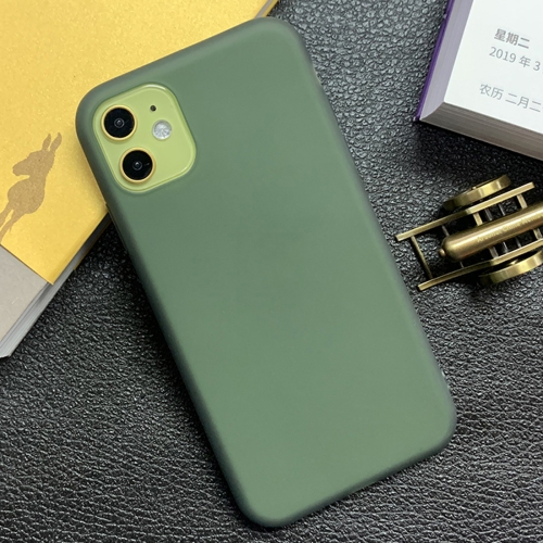 

For iPhone 11 Shockproof Frosted TPU Transparent Protective Case(Green)