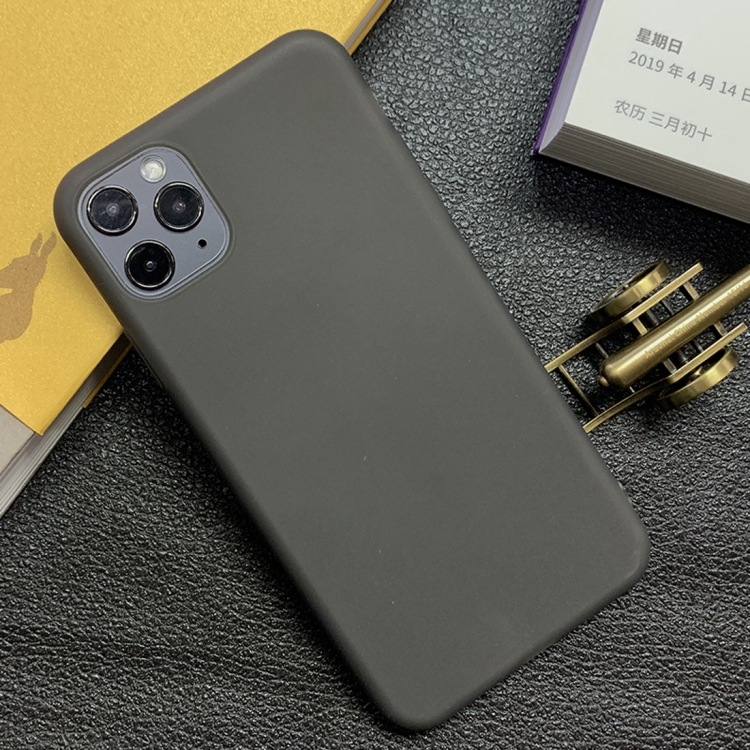 

For iPhone 11 Pro Max Shockproof Frosted TPU Transparent Protective Case(Black)