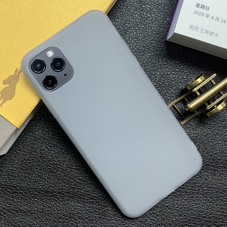 

For iPhone 11 Pro Max Shockproof Frosted TPU Transparent Protective Case(Grey)
