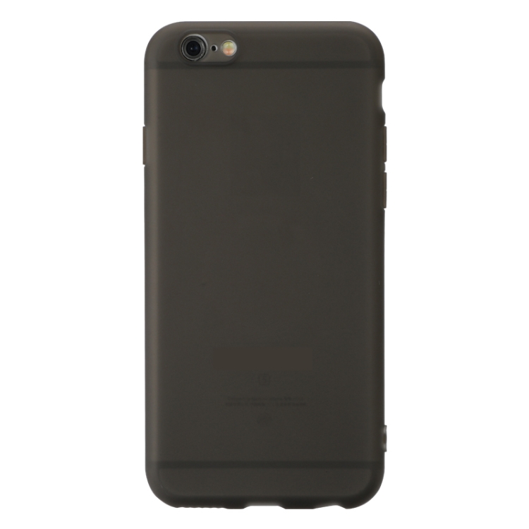

For iPhone 6 Shockproof Frosted TPU Transparent Protective Case(Black)