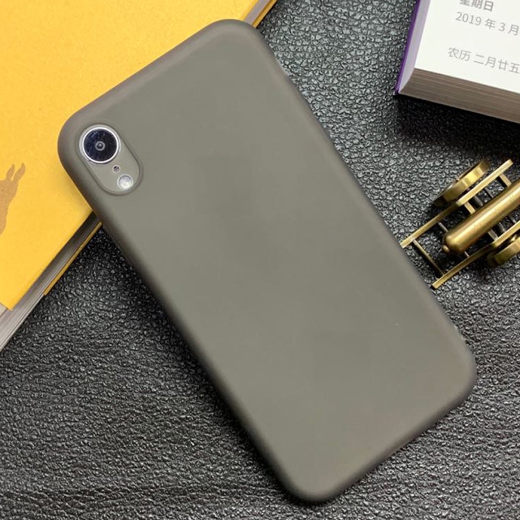 

For iPhone XR Shockproof Frosted TPU Transparent Protective Case(Black)