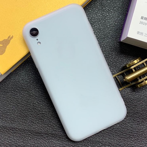 

For iPhone XR Shockproof Frosted TPU Transparent Protective Case(Grey)