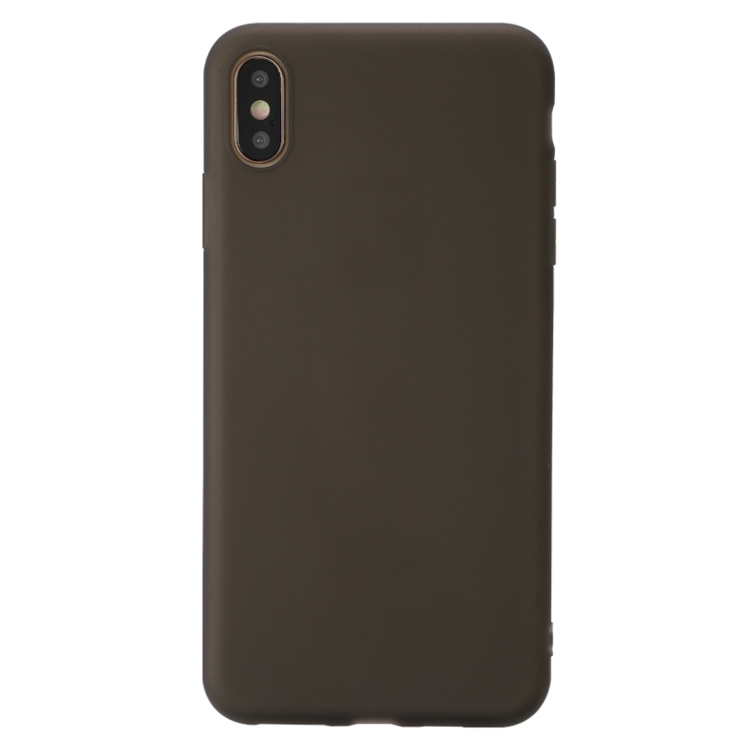

For iPhone XS Max Shockproof Frosted TPU Transparent Protective Case(Black)