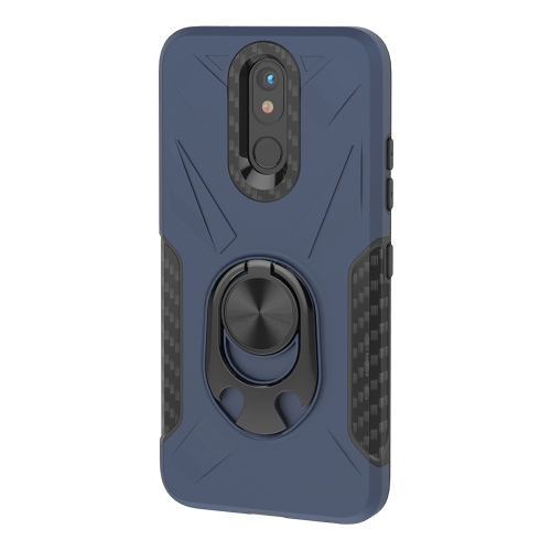 

For LG K40 Shockproof PC + TPU Case with Ring Holder(Navy Blue)