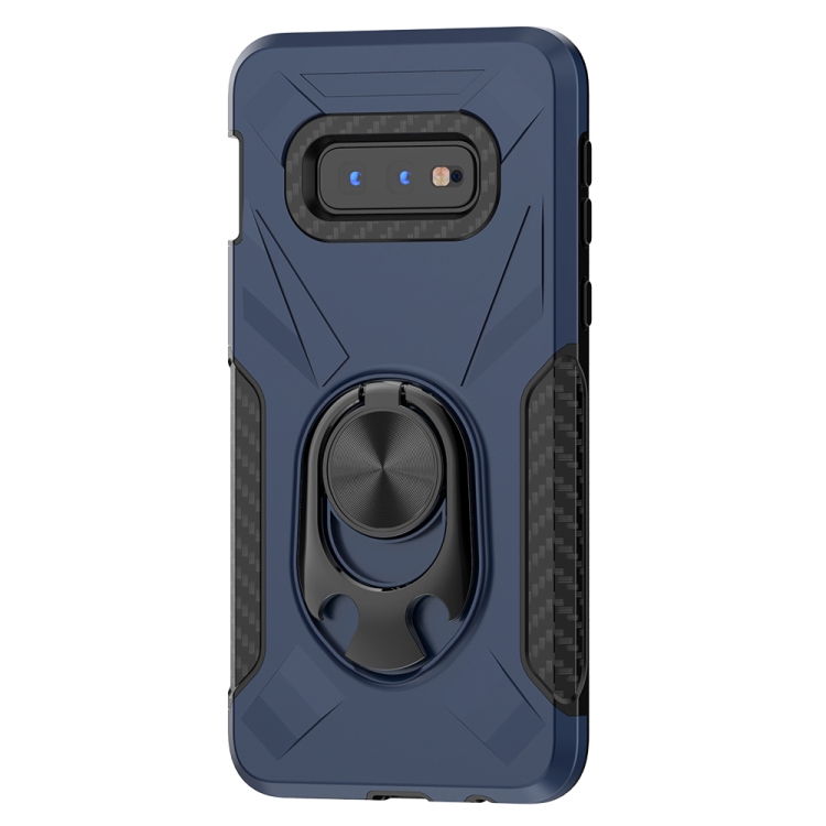 

For Samsung Galaxy S10e Shockproof PC + TPU Case with Ring Holder(Navy Blue)