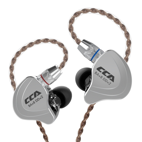 

CCA CCA-C10 3.5mm Gold Plated Plug Ten Unit Hybrid Wire-controlled In-ear Earphone, Type:without Mic(Charm Black)
