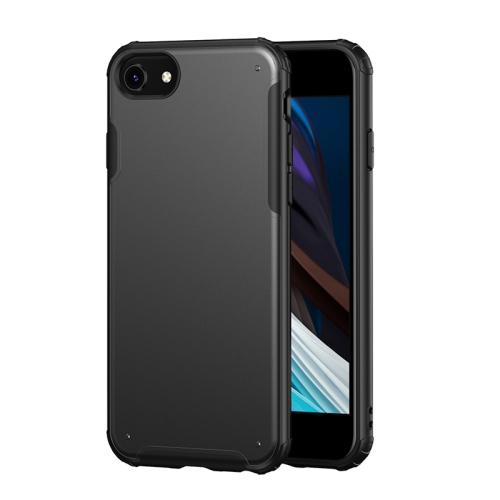 

For iPhone SE 2020 Four-corner Skin Feel Shockproof TPU + PC Protective Case(Black)