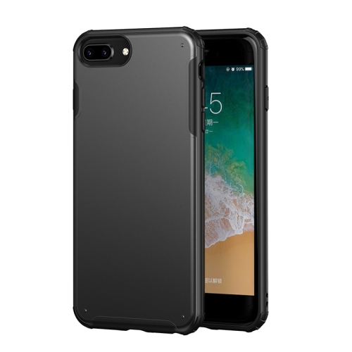 

For iPhone 8 Plus / 7 Plus Four-corner Skin Feel Shockproof TPU + PC Protective Case(Black)