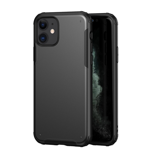 

For iPhone 11 Four-corner Skin Feel Shockproof TPU + PC Protective Case(Black)