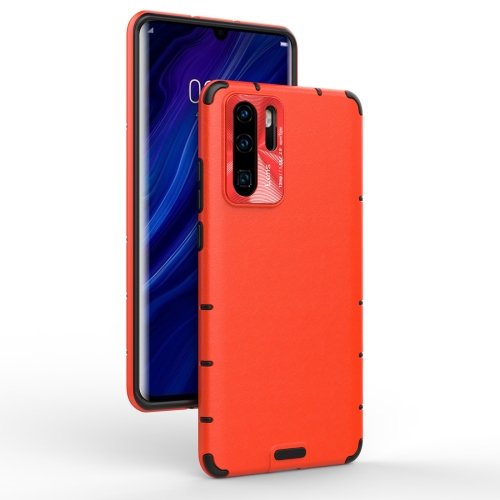

For Huawei P30 Pro Shockproof Grain Leather PC + TPU Case(Red)