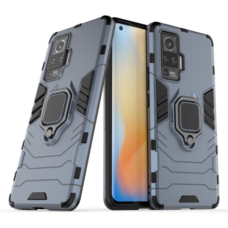 

For vivo X50 Pro PC + TPU Anti-fall Protective Case with Ring Holder(Navy)