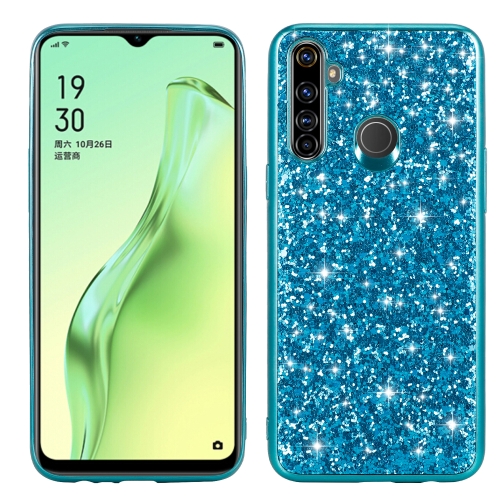 

For OPPO Realme 5 Pro Glitter Powder Shockproof TPU Protective Case(Blue)