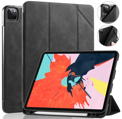 

For iPad Pro 11 (2020) DG.MING See Series Horizontal Flip Leather Case ，with Holder & Pen Tray(Black)