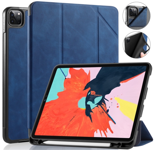 

For iPad Pro 11 (2020) DG.MING See Series Horizontal Flip Leather Case ，with Holder & Pen Tray(Blue)