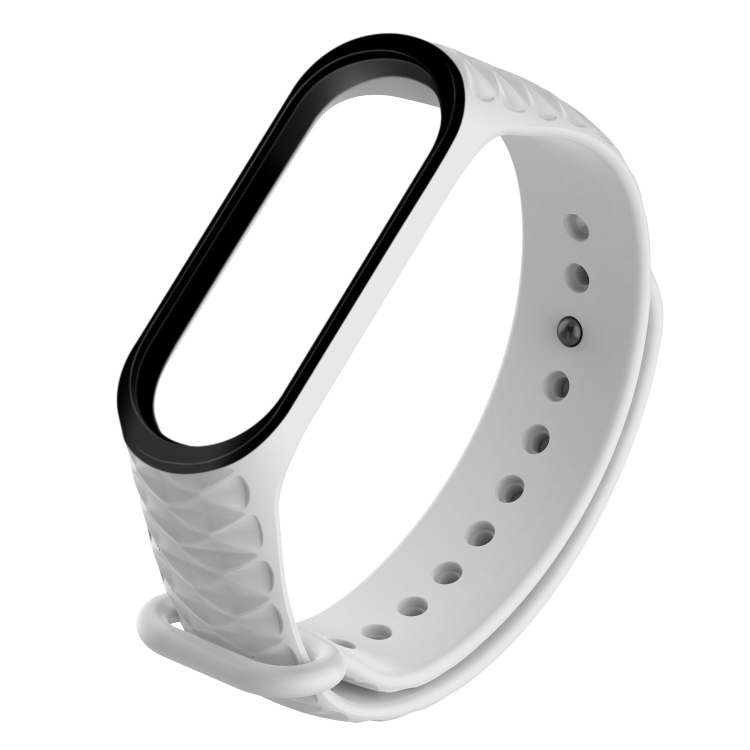 

For Xiaomi 3 / 4 Diamond Texture Two-color Silicone Strap，Belt Length：23cm(White Black)