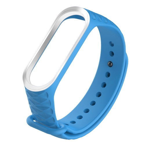 

For Xiaomi 3 / 4 Diamond Texture Two-color Silicone Strap，Belt Length：23cm(Sky Blue)
