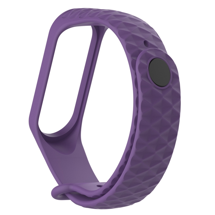 

For Xiaomi 3 / 4 Strap Diamond Texture Silicone Strap，Belt Length：23cm(Purple)