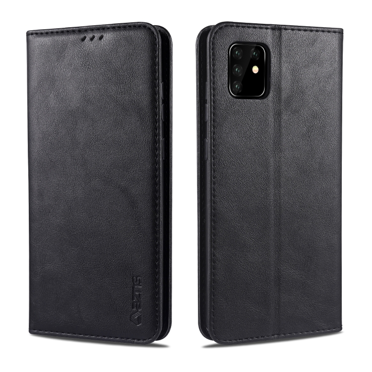 

For Samsung Galaxy A81 AZNS Retro Texture Magnetic Horizontal Flip PU Leather Case with Holder & Card Slots & Photo Frame(Black)