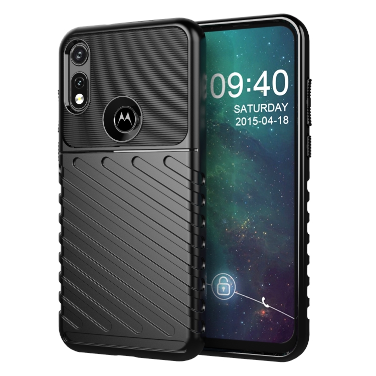 

For Motorola Moto E(2020) Thunderbolt Shockproof TPU Protective Soft Case(Black)
