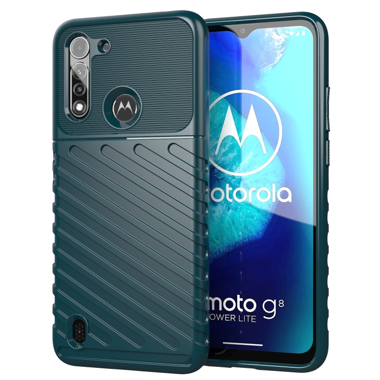 

For Motorola Moto G8 Power Lite Thunderbolt Shockproof TPU Protective Soft Case(Green)